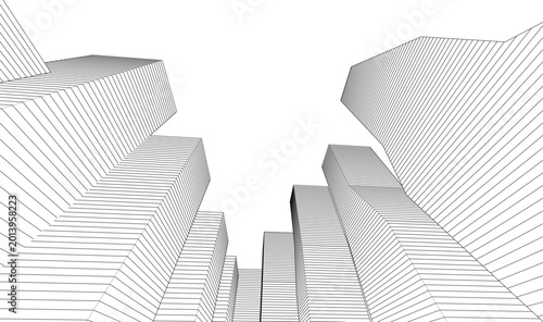 ​​abstract architecture 3d illustration background