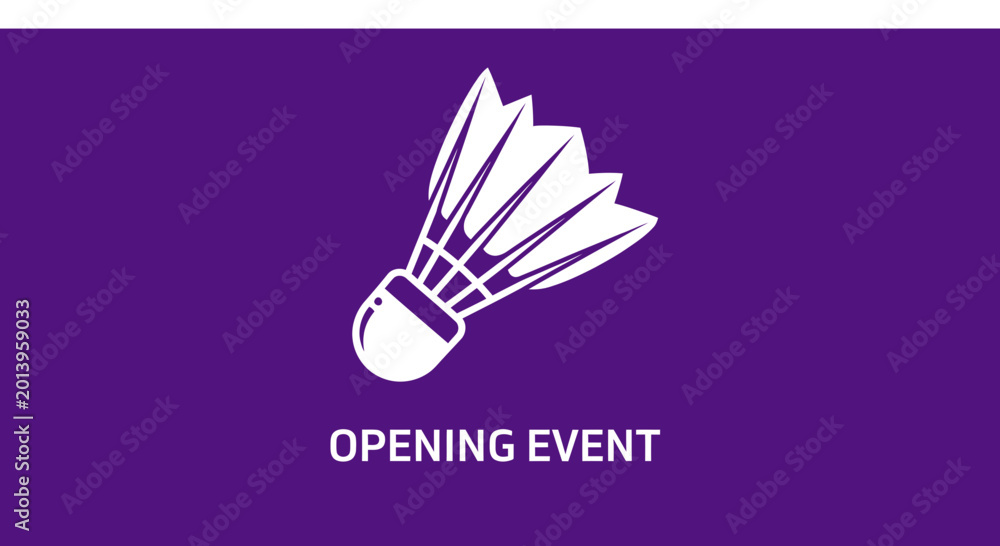 Fototapeta premium Badminton Shuttlecock Design for an Event on a Modern Gradient Purple Background