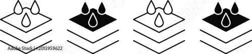 Foto water repellent surface symbol icon silhouette vector illustration art