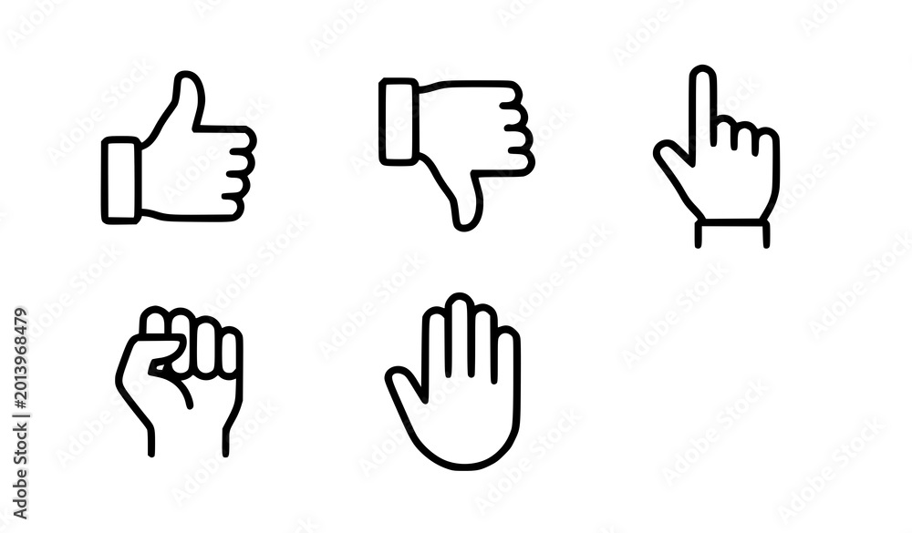 Fototapeta premium Hand gesture icons for user interface and feedback