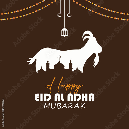 Happy Eid al-Adha 2026 social media post design.