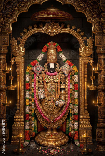  Traditional Hindu Temple Art Inspired by Venkateswara Idol