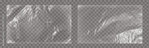 Foto Realistic set of transparent plastic polyethylene bags overlay