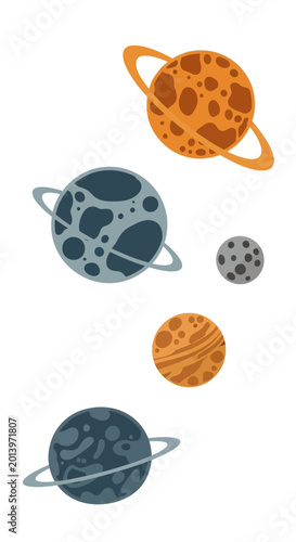Fotografie Cosmic Planets and Moons Collection: Space Exploration, Celestial Bodies, Galaxy