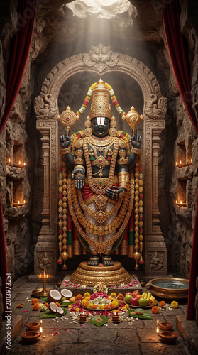  Traditional Hindu Temple Art Inspired by Venkateswara Idol