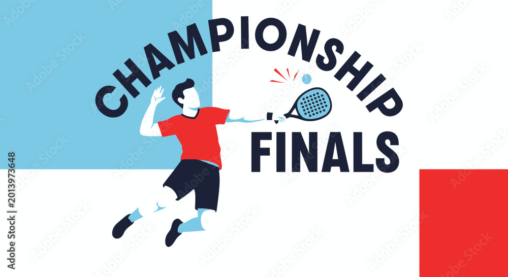 Obraz premium Championship Finals Illustration Depicting Athlete Playing Racket Sport Competition