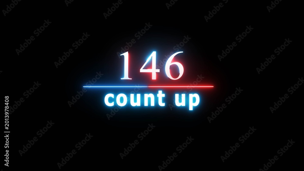 Obraz premium Counting neon glowing text number illustration. Neon number on background.