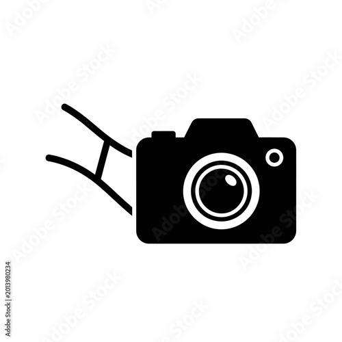 Retro Camera with Film Strip Icon