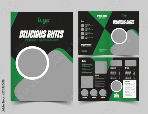 Modern Bi-Fold Food Menu Template