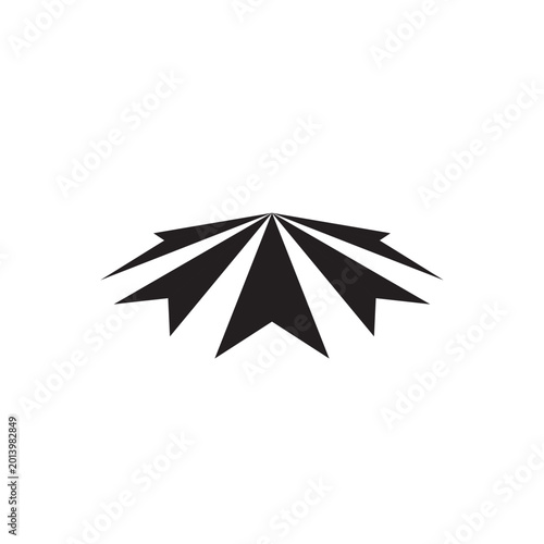 Black Abstract Geometric Shape Design Element.