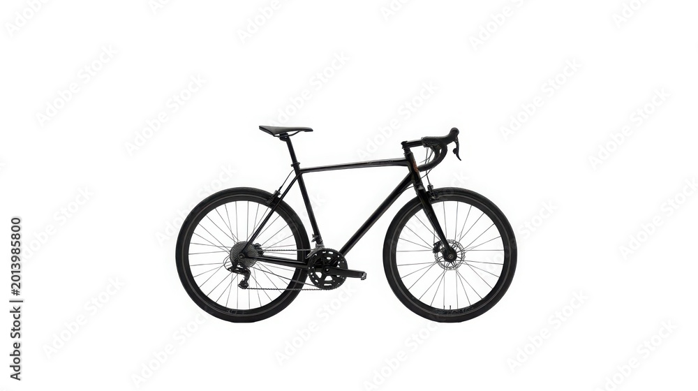 Fototapeta premium modern road bike silhouette against bright white studio background for cycling concept
