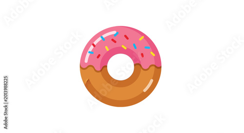 Vibrant and delectable donut illustration on a plain white background, ready to eat