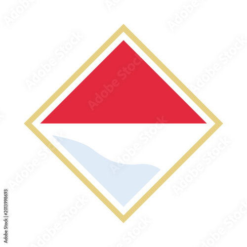 Geometric Diamond Shape with Red and White Halves on a White Background. Free Download Geometric Diamond Shape with Red and White Halves on a White Background. - GFXLoad