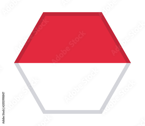 Free Download Minimal red and white hexagon icon with top segment fill. - GFXLoad