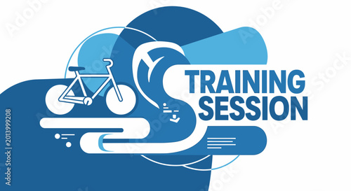 Cycling Training Session Graphic Design Depicting Fitness And Exercise On White Background