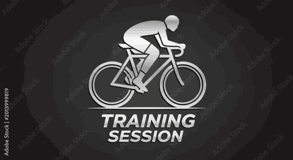Fototapeta premium Cyclist Training Session Icon Depicting Sports and Exercise in a Simple Vector Style