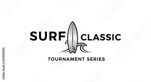 Distinctive Surf Classic Tournament Series Badge Showcasing Surfboard and Wave Symbols
