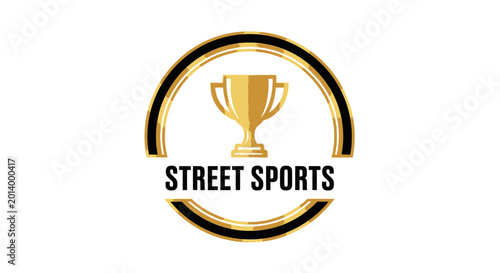Distinctive Street Sports Championship Trophy Logo, Celebrating Victory And Achievement