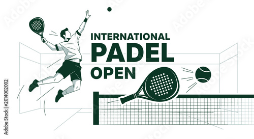 Dynamic Padel Action Depicted In A Stylish Poster Template For Tournament Marketing