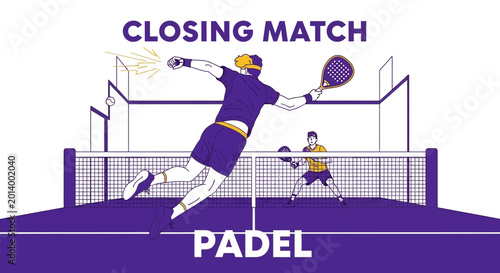 Dynamic Padel Action Depicted In A Vibrant Illustration Capturing The Sport's Essence