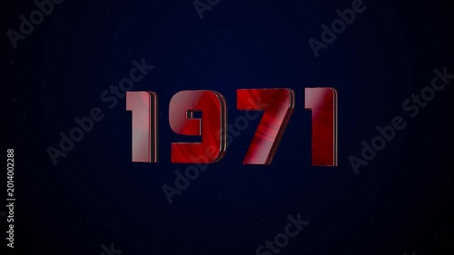 1971 Historical Year Animation - Cinematic Metallic Text