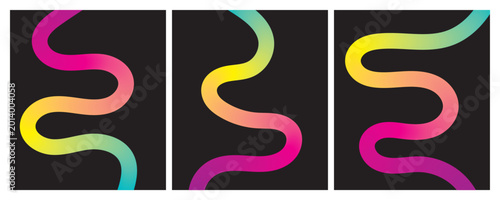 Abstract wavy pattern with vibrant rainbow gradient colors creating a modern and dynamic design, perfect for backgrounds, posters, banners, and digital art projects.