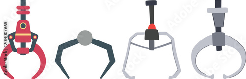 grip icon set isolated on transparent background. grip vector icon from gym and fitness for web, mobile apps and ui. Grabber icons simple vector. Crane claw game. Machine robotic toy. Game reacher