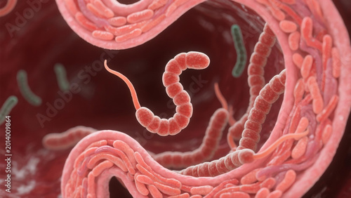 Unveiling the Intricate World: A Close - up Glimpse of Helicobacter pylori in the Stomach