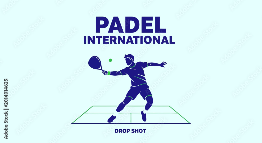 Fototapeta premium Dynamic Padel Player Hitting A Drop Shot During An International Tournament