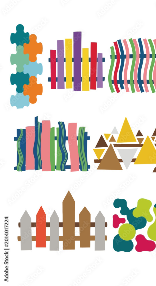 Obraz premium Colorful Abstract Geometric Shapes and Patterns Background