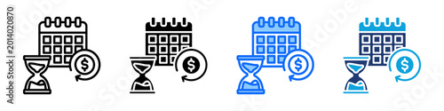 Bild auf Leinwand Payback Period Icon Set Multi Style Vector Illustration