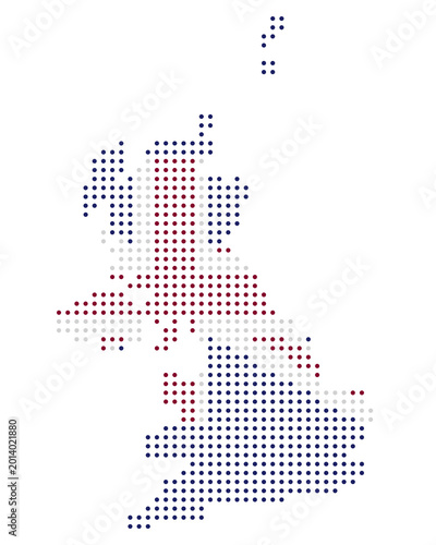 UK dotted map with flag color	