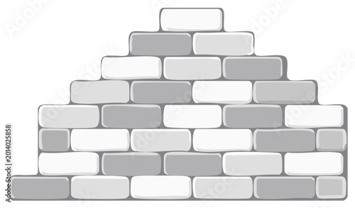 Simple Stone Brick Wall Growing in Height with Alternating Color Stacked Formation