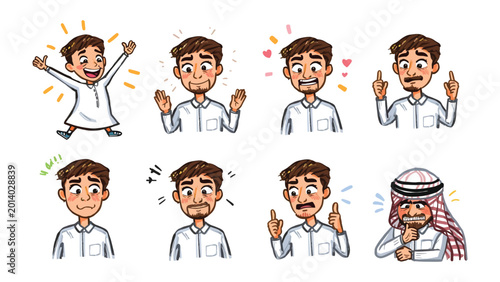 Canvastavla Expression of Daily Emotions: A curated collection of diverse daily emotions, portraying expressions with a rich and expressive palette