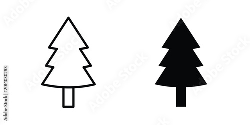 Fotografía Christmas tree icon for ui design. Vector Eps10