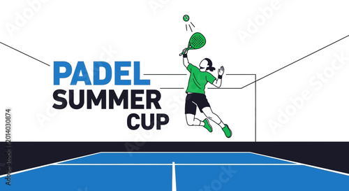 Dynamic Padel Player Performing a Serve at The Summer Cup Tournament Competition