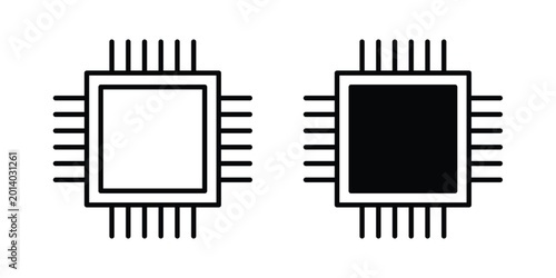 Foto Computer microprocessor icon for ui design. Vector Eps10