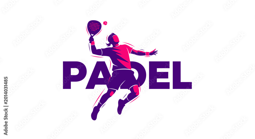 Obraz premium Dynamic Padel Player Silhouette in Action Sport Design Suitable for Advertisement