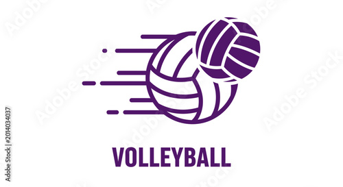 Dynamic Volleyball Logo Depicting Sporting Agility and Sporting Motion and Action Design