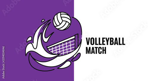 Dynamic Volleyball Logo Depicting Sporting Events and Enthusiastic Competition