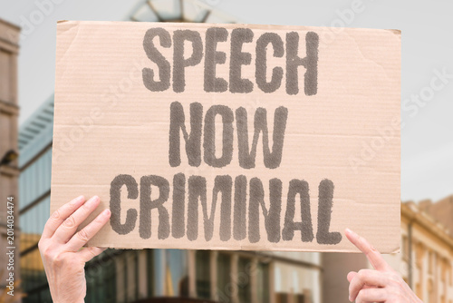 Canvas Print "Speech Now Criminal" Governments classify protected expression as criminal conduct