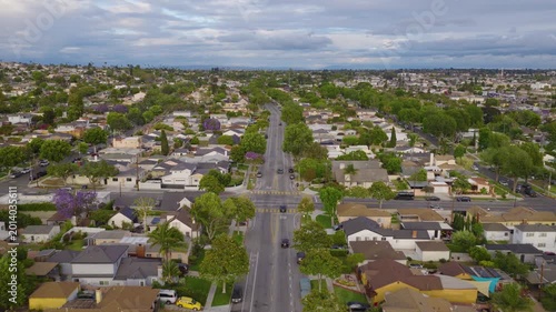 Ladera Heights Aerial View of Residential Neighborhood in Los Angeles 01