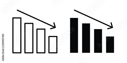 Fotografía Negative trend icon for ui design. Vector Eps10