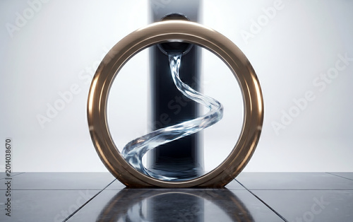 Ring of Reflection: A Surrealist Dynamic Water Sculpture
