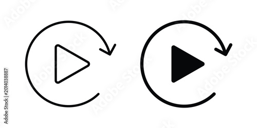 Cuadro en lienzo Replay icon for ui design. Vector Eps10