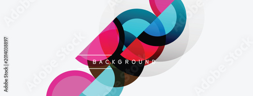 Cuadro en lienzo Abstract geometric shapes overlap, creating dynamic colorful background