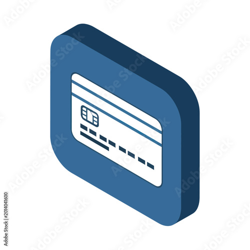 Foto Blue credit card with rounded corners.