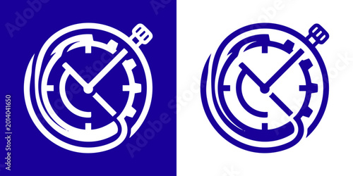 Free Download Two stopwatch icons are shown side by side on blue and white backgrounds - GFXLoad