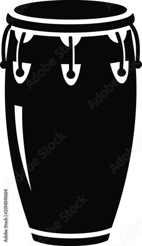 Foto Black conga drum musical instrument isolated vector graphic