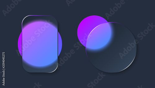 Glassmorphism UI Kit with Frosted Glass Plates and Vibrant Aura Gradients.